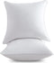 FavriQ 18 x 18 Throw Pillow Inserts with 100% Cotton Cover Square Cushions for Chair Bed Couch Car Down Alternative Pillow Form Sham Stuffer Decorative Pillow Insert White Sofa Pillow (Set of 2)