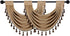 Thick Chenille Waterfall Swag Valances for Living Room Rod Pocket Valance Curtains for Kitchen (Coffee, 30" W x 22" L | 1Panel)