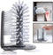 Water Bottle Cleaning Brush Glass Cup Washer with Suction Base Bristle Brush for Beer Cup, Long Leg Cup, Red Wine Glass and More Bar Kitchen Sink Home Tools Grey