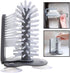 Water Bottle Cleaning Brush Glass Cup Washer with Suction Base Bristle Brush for Beer Cup, Long Leg Cup, Red Wine Glass and More Bar Kitchen Sink Home Tools Grey