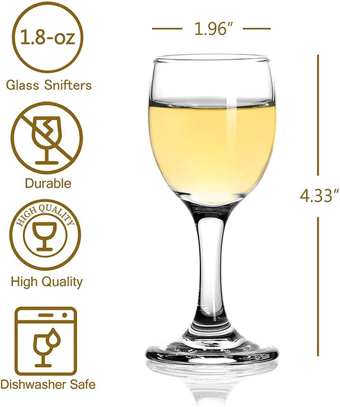 Shot Glasses, 1.75oz Mini Wine Glasses Set of 6, Cute Shot Glasses/Great for White and Red Wine/Wine Glass Clear/Tasting Glasses