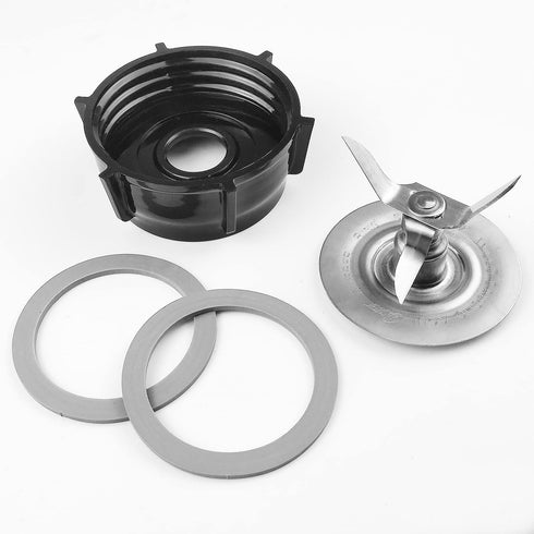Blender Replacement Parts Compatible with Oster Blender Ice Blades ABS Plastics Base Stainless Steel Ice Blade and Two Rubber O Ring Seal Gasket,Compatible with Oster Osterizer Blender Accessories