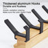 Coat Hook Wall Mounted Coat Rack-5 Double Hook, 15 Inch Aluminum,Metal Coat Hook Rail for Coat Hat Towel Robes, Wooden (Black 1PCS)