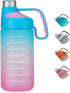 EAILGORL Water Bottles with Motivational Time Marker & Straw Leakproof BPA Free Reusble Flip Top Water Bottle for Sports and Fitness Enthusiasts (A1-Pink/Green Gradient)