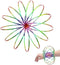 Flow Ring Spinner Ring Arm Toy - Magic Ring Game for Kids Arm Bracelet Kinetic Spiral Flow Ring Spring Toy - 3D Roll Rings Arm Slinky Metal Toy Stainless Ring - Infinity Loop Rainbow Kinetic Flow Ring