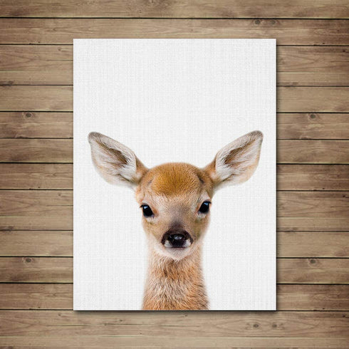 Baby Animal Posters and Prints - EPHANY ART - Rabbite Deer Fox Canvas Painting Nursery Pig Wall Art, Piglet Print Wall Art Nordic Picture Kids Room Decoration YMX014 (8"x10"(20x25cm))