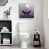 Purple Bath Tray Flowers Home Bathroom Decoration Artwork Modern Decorative Canvas Wall Art for Wall Decor and Framed Ready to Hang 20"x20"