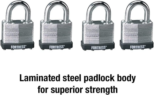Master Lock 1803Q Fortress Outdoor Padlock with Key, 4 Pack Keyed-Alike