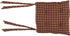 VHC Brands Star Cotton Primitive Tabletop Kitchen Tie Back(s) Appliqued Square Chair Pad, King, Burgundy Red