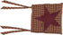 VHC Brands Star Cotton Primitive Tabletop Kitchen Tie Back(s) Appliqued Square Chair Pad, King, Burgundy Red