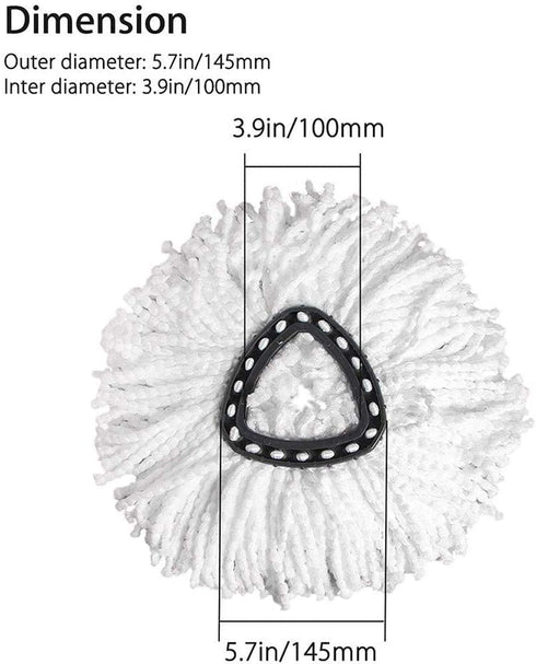 Mop Head Replacement Microfiber Spin Mop Refills Replacement Mop Refill Head (4 Pack)