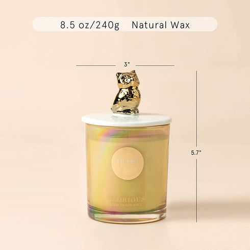 LA JOLIE MUSE Luxury Candles for Women, Stress Relief Candles, Sweet Pea & Lily Scented Candle, Cute Owl Candle