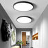 LED Flush Mount Ceiling Light,9in 6500K Cool White 12W 100W Equivalent,Round Lighting Fixture for Closets,Kitchens,Stairwells,Basements,Bedrooms,Washrooms Black