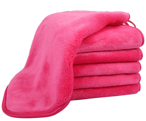 VIVOTE Microfiber Face Cloths Reusable Makeup Remover Cloth Ultra Soft Washcloths for Women and Baby 12Inch X 12Inch (6 pack, Dark pink)