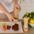 Haomacro Salt and Pepper Grinder Set, Wood Pepper Mills,Wooden Salt Grinders Refillable Manual Pepper Ginder with Acrylic Visible Window,Ceramic Grinding Core- 6.5 InchesPack of 2