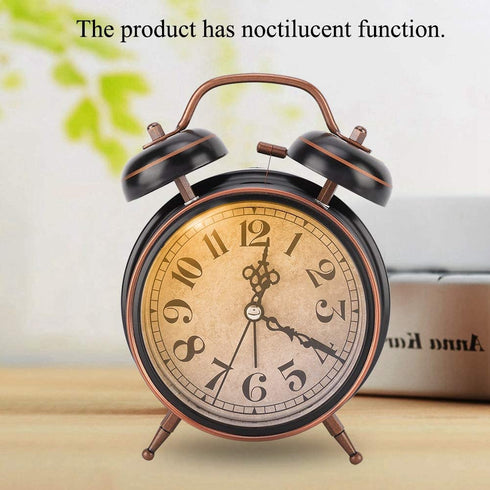 Christmas Carnival Boquite Old Fashioned Alarm Clock, Retro Mechanical Alarm Clock, Old Alarm Clock Traditional Alarm Clock with Night Light (Black)