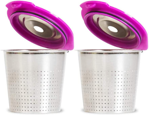 Cafe Flow Stainless Steel Reusable K Cup, 2-Pk by Perfect Pod | Refillable Capsule Cup Metal Coffee Filter for Keurig 1.0 2.0 K-Duo K-Slim Plus Other Select Models (See Full Compatibility Chart)