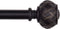 SZXIMU Curtain Rod 3/4 Inch Single Drapery Rods for Windows with Netted Texture Finials, 36-72", Black