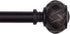 SZXIMU Curtain Rod 3/4 Inch Single Drapery Rods for Windows with Netted Texture Finials, 36-72", Black