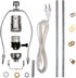 Canomo Nickel Finish Make A Lamp Kit 3-Way with 8 Inch Harp, 2 Pieces 12" Lamp Pipe, and All Parts Needed and Instructions for Lamp Design or Repair
