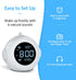 Welgo Digital Alarm Clock Radio-0-100% Dimmer, 6 Sounds Adjustable Volume, Weekday/Weekend, FM Radio with Sleep Timer, Snooze, Battery Backup, 2.4''LCD Display, Headphone Jack, Small Size for Bedside