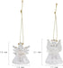 Set of 12 Spun Glass Angel Christmas Ornaments with LED Lights for Christmas Tree Decorations