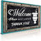 Teal Wall Art, Funny Bathroom Picture Wall Decor, Restroom Canvas Prints Black and White Please Seat Yourself Sign Rustic Turquoise Welcome Signs Painting Accessories Farmhouse Home Decoration 8 x 14"