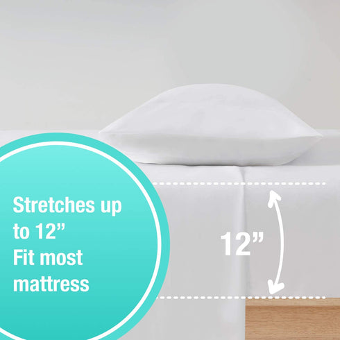 Twin XL Bed Sheets Set 3 Piece - 1 Flat, 1 Fitted with Deep Pocket Fits Most Mattress, 1 Pillowcase | Soft Brushed 1800 Microfiber Blend Bed Sheet | Wrinkle, Shrinking & Color Fade Resistant