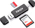 Vanja SD Card Reader, Micro USB OTG Adapter and USB 2.0 Portable Memory Card Reader for SD TF SDXC SDHC MMC RS-MMC Micro SD Micro SDXC Micro SDHC Card and UHS-I Cards