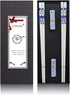 Ceramic Chopsticks reusable with Porcelain Holder and Delicate Box Reusable Chopsticks and Dishwasher Safe,Porcelain Chopsticks (2 Pairs Blue rose)