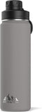 Hydrapeak 24 oz Insulated Water Bottle with Chug Lid - Reusable Leak Proof Stainless Steel Water Bottles, Double Wall Vacuum Insulation | 24 Hours Cold and 12 Hours Hot (Grey)