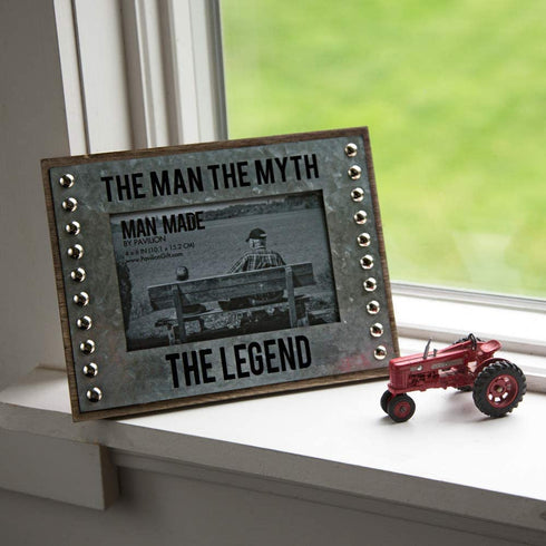 Pavilion - The Man The Myth The Legend - Wood and Metal 4x6 Picture Frame