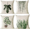 Monkeysell Decorative Throw Pillow Covers, 4 Pack of Green Plant Pattern Cotton Linen Throw Pillow Case Cushion Cover Home Décor Sofa Decorative Pillow 18 X 18 Inch (Green Plant)