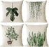 Monkeysell Decorative Throw Pillow Covers, 4 Pack of Green Plant Pattern Cotton Linen Throw Pillow Case Cushion Cover Home Décor Sofa Decorative Pillow 18 X 18 Inch (Green Plant)