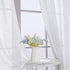 Linen Blended Curtains Semi Sheer Curtains 63 Inches Long Light Filtering Nickel Grommet Window Treatment Panels Privacy Added Drapes for Bedroom/ Living Room, Set of 2, White