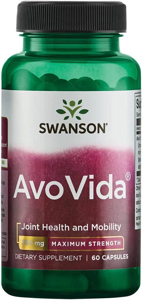 Swanson Avocado Soy AvoVida Maximum Strength ASU Supplement for Joints 300 mg 60 Capsules