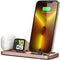 LERCIOR Portable 3 in 1 Charging Station for Apple Devices Foldable Charger Station for Apple Watch 7/6/SE/5/4/3/2/1 Charger Stand, Charging Dock Station for iPhone AirPods Pro 3/2/1 Rose Gold