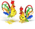 ZOOCRAFT Chicken Figurines Collectibles Hand Blown Glass Rooster Set of 2