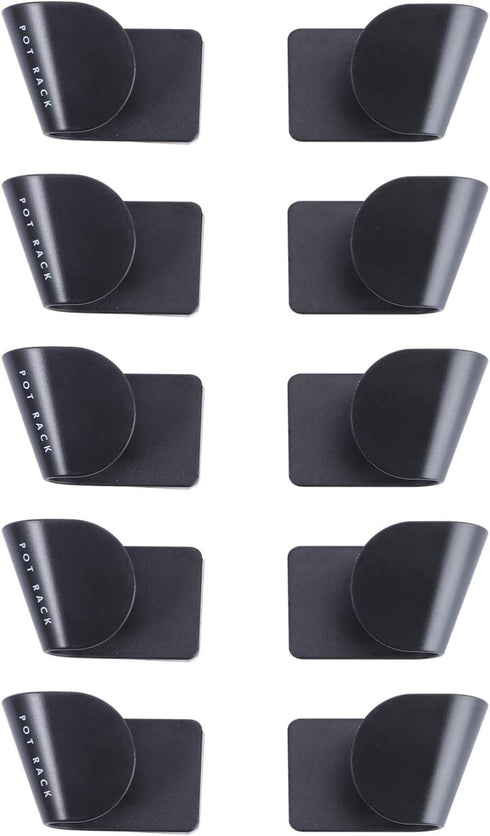 Cabilock 5 Pairs Pot Lid Rack Wall Mounted Adhesive Pan Pot Cover Storage Rack Shelf Chopping Board Holder Drain Rack for Kitchen Home Black