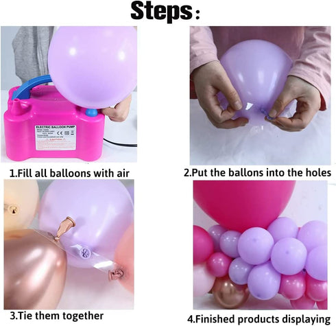 GIHOO Hot Pink Balloon Garland Arch Kit, 140Pcs Pink Rose Gold Chrome Balloons for Birthday Wedding Party Balloons Decorations, Baby Shower Decorations for Girl