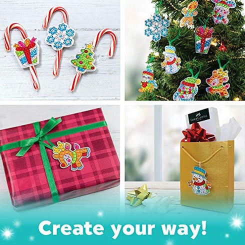 Creativity for Kids Big Gem Diamond Painting Kit - Create Your Own Holiday Stickers & Suncatchers - Diamond Art for Kids
