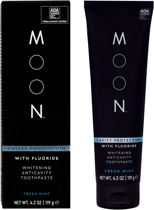 MOON Whitening Anticavity Toothpaste with Fluoride, Fresh Mint Flavor for Clean Breath