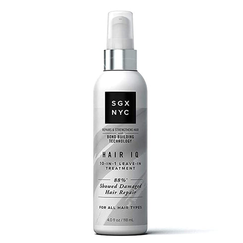 SGX NYC Hair IQ - 4 Fl Oz - For All Hair Types - 10-in-1 Leave In Treatment for Damaged Hair - Infused with Biotin and Hyaluronic Acid - Exclusive Bond Technology to Strengthen and Repair Hair Damage
