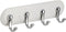 iDesign AFFIXX, Peel and Stick Strong Self-Adhesive Key Storage Rack for Office, Entryway, Kitchen - 4 Hooks, White/Chrome