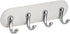 iDesign AFFIXX, Peel and Stick Strong Self-Adhesive Key Storage Rack for Office, Entryway, Kitchen - 4 Hooks, White/Chrome
