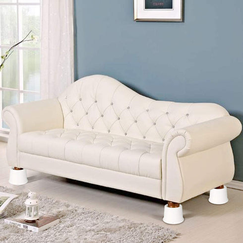 aspeike 4 Inch Round Bed and Furniture Risers, 4 Pieces Plastic Bed Lifts, Lifts Up to 1760 LBs, Durable and Stable, Bed Couch Sofa Chair Desk or Table Risers (White)