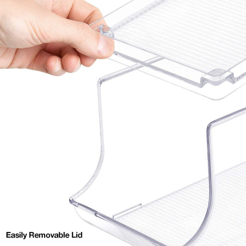 Sorbus Soda Can Organizer and Canned Food Bin Stackable Dispenser with Lid for Refrigerator, Pantry, Freezer Holds 9 Cans, BPA-Free, Clear Design (1-Pack)