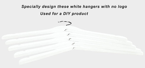 Premium Solid Wood Bridal Wedding Dress Hangers, Beautiful Wooden Shirt Suit Coat Jacket Clothes Hangers-360° Strong Swivel Hook-Extra Smooth Finish-Smoothly Cut Notches-10 Pack- White Color LM01B