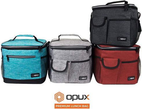 OPUX Large Insulated Lunch Box for Men Women, Leakproof Thermal Lunch Bag Cooler Work Office School, Soft Reusable Lunch Tote with Shoulder Strap, Adult Lunch Pail Kit, 18 Cans, Dark Gray