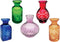ART & ARTIFACT Flower Vases Set of 5 Small Glass Vases for Flowers, Jeweltone or Clear Glass Bud Vases - Jeweltones